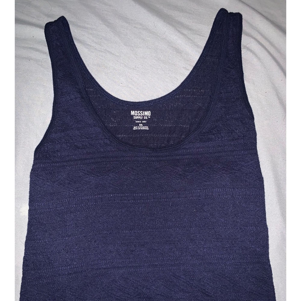 Mossimo Supply Co Navy Blue Tank Top w/ Details